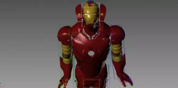 Red colour Iron man  3D model_1