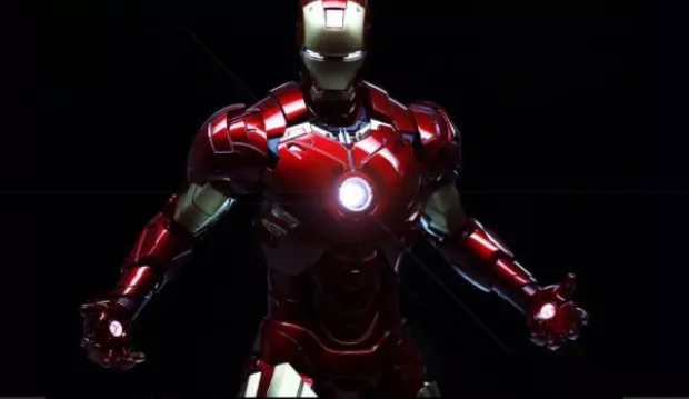Red colour Iron man  3D model_0