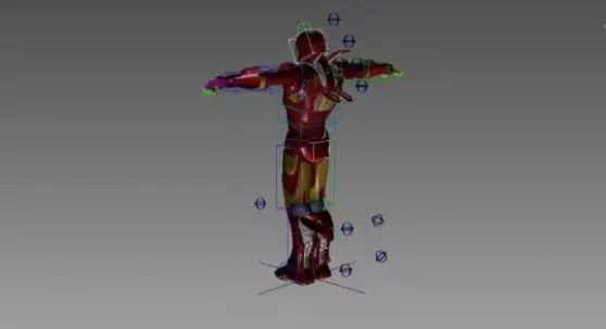 Red colour Iron man  3D model_2