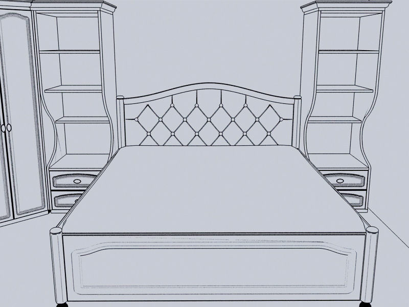 Girls Bedroom Classical 3D model_8