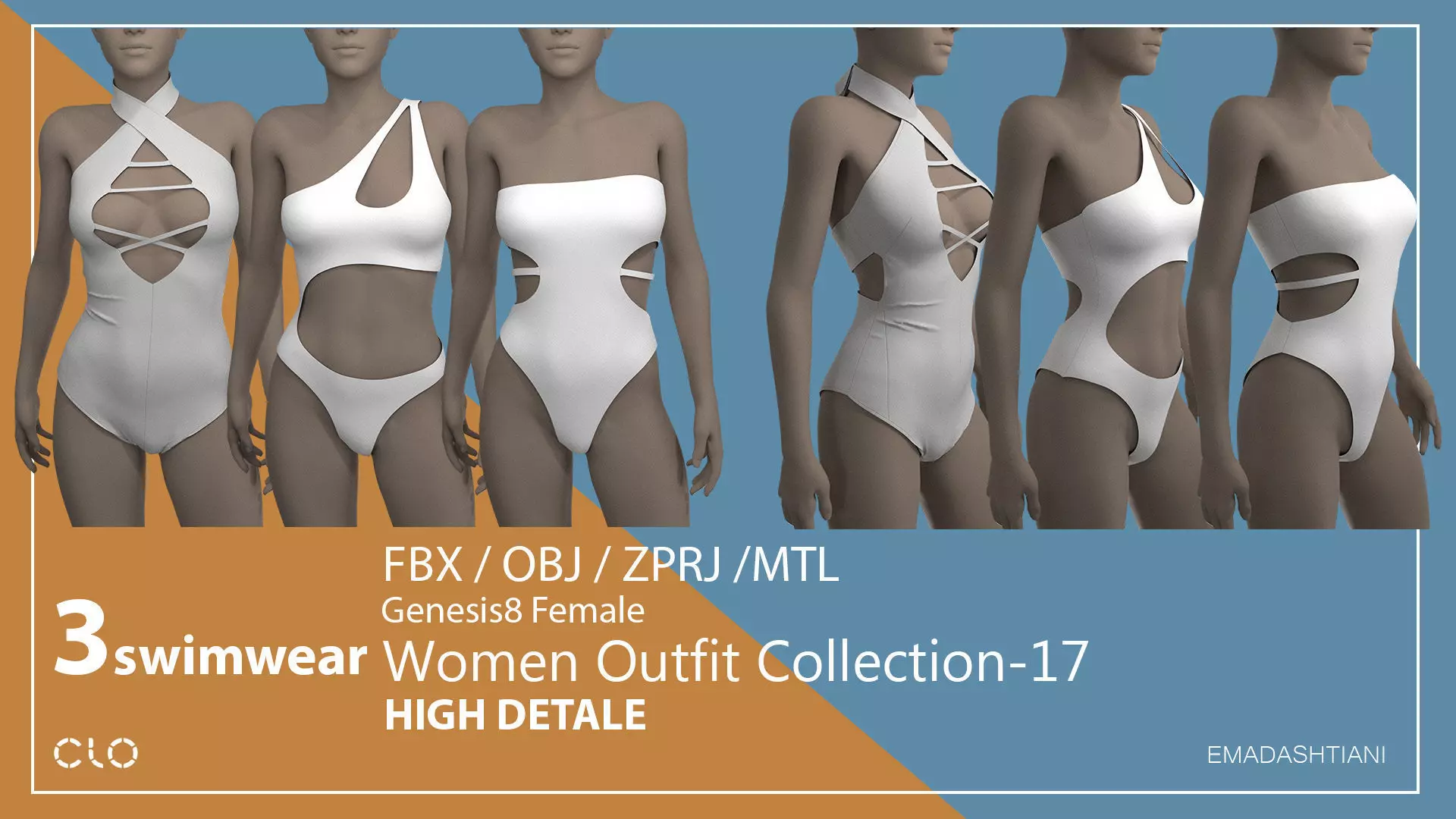 Swimwear Collection 51 MD-CLO3D ZPRJ FBX OBJ MTL 3D model 3D model_5