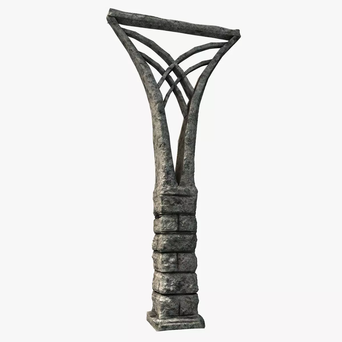 Fantasy stone column Low-poly 3D model_0