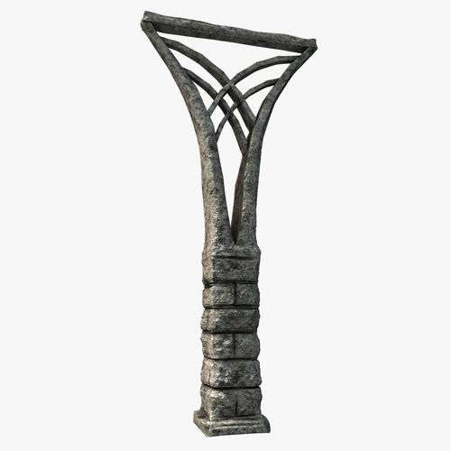 Fantasy stone column Low-poly 3D model
