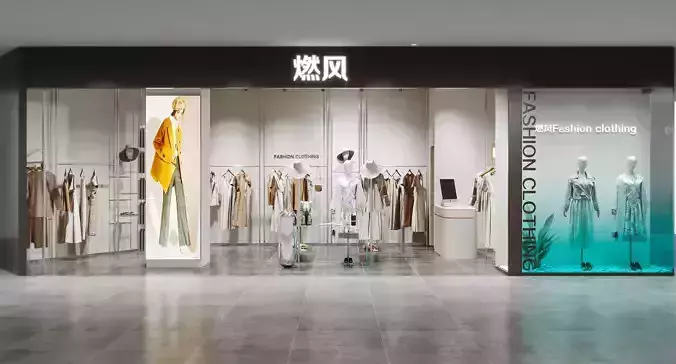 Clothing store 3D model