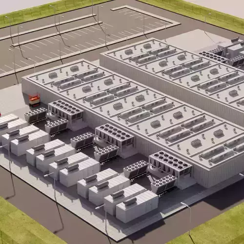 Data Center Area with Server 3D model