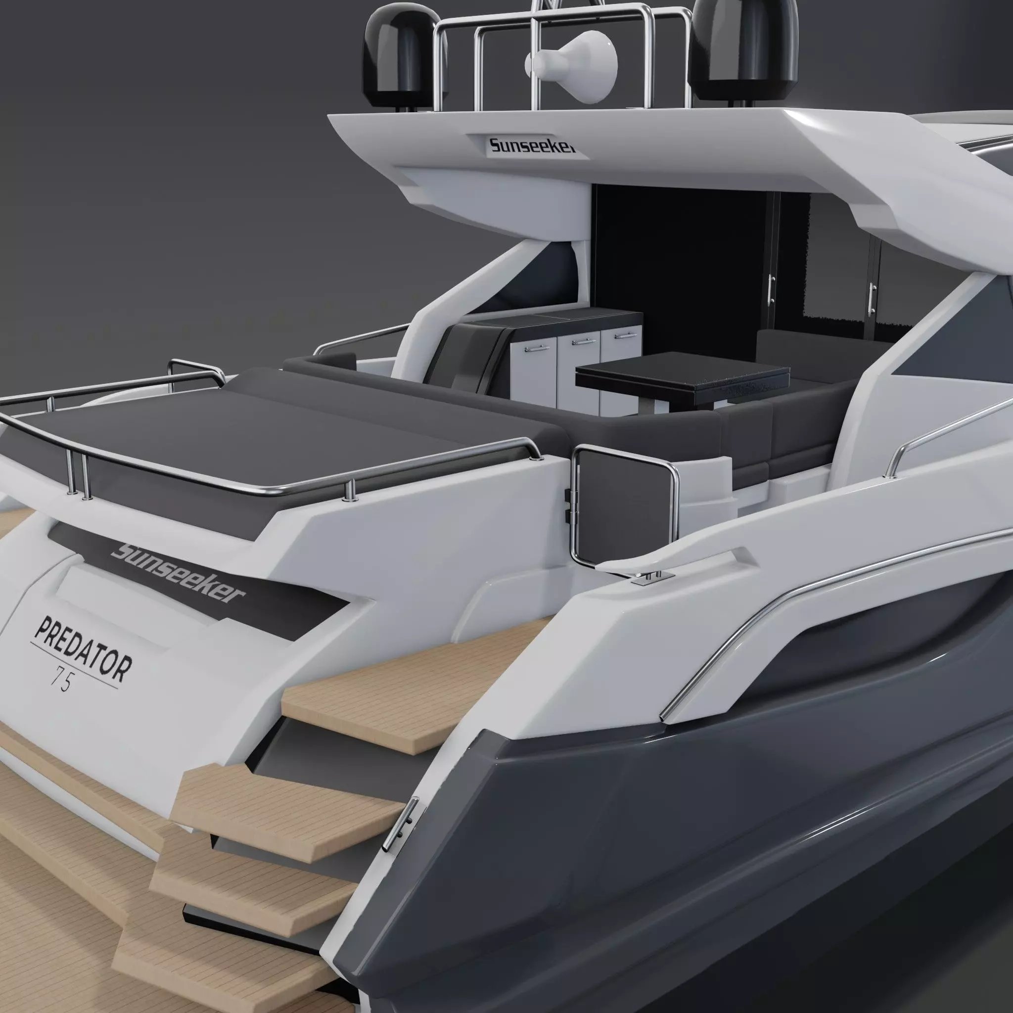 Sunseeker Predator 75 Render PBR 3D model 3D model_1