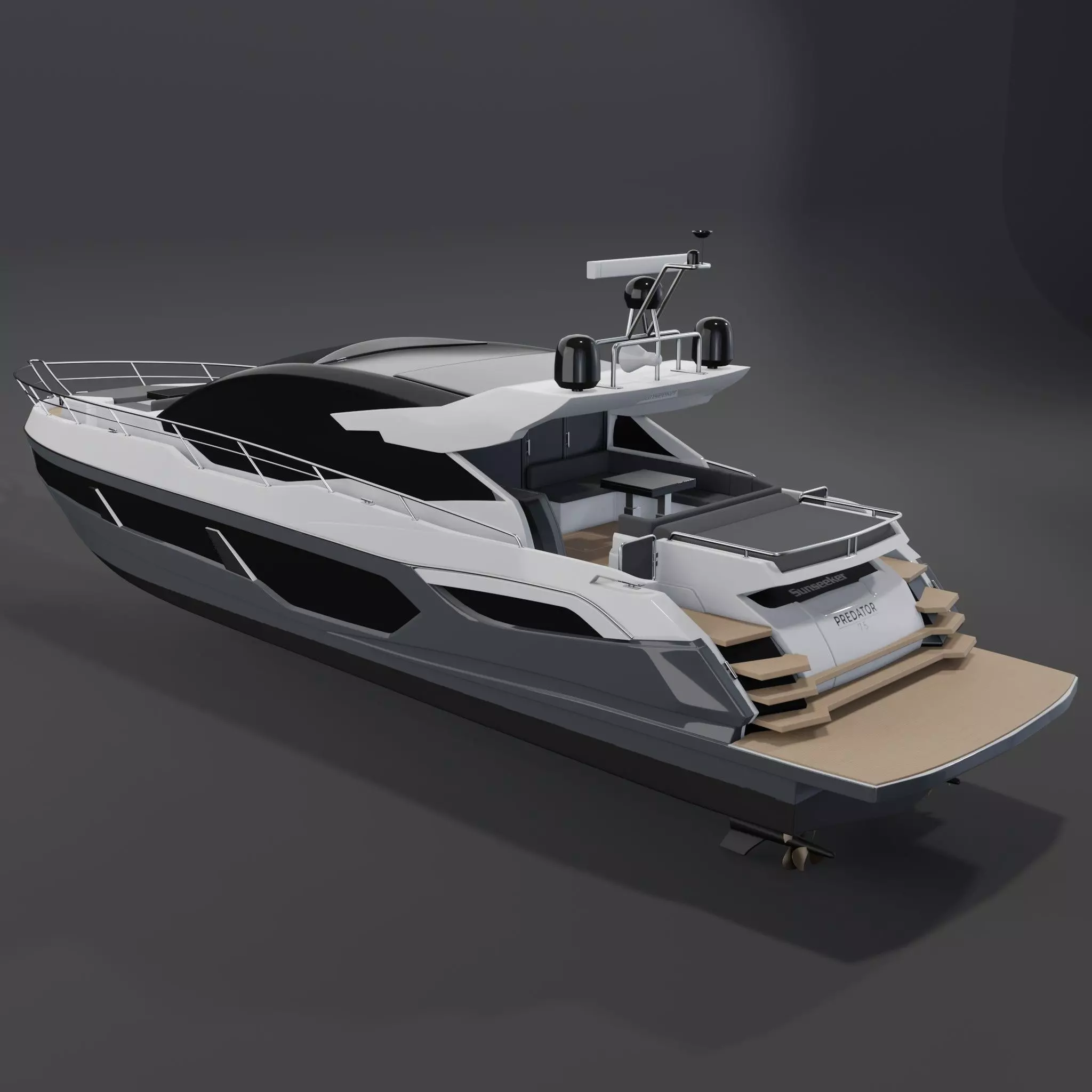 Sunseeker Predator 75 Render PBR 3D model 3D model_2