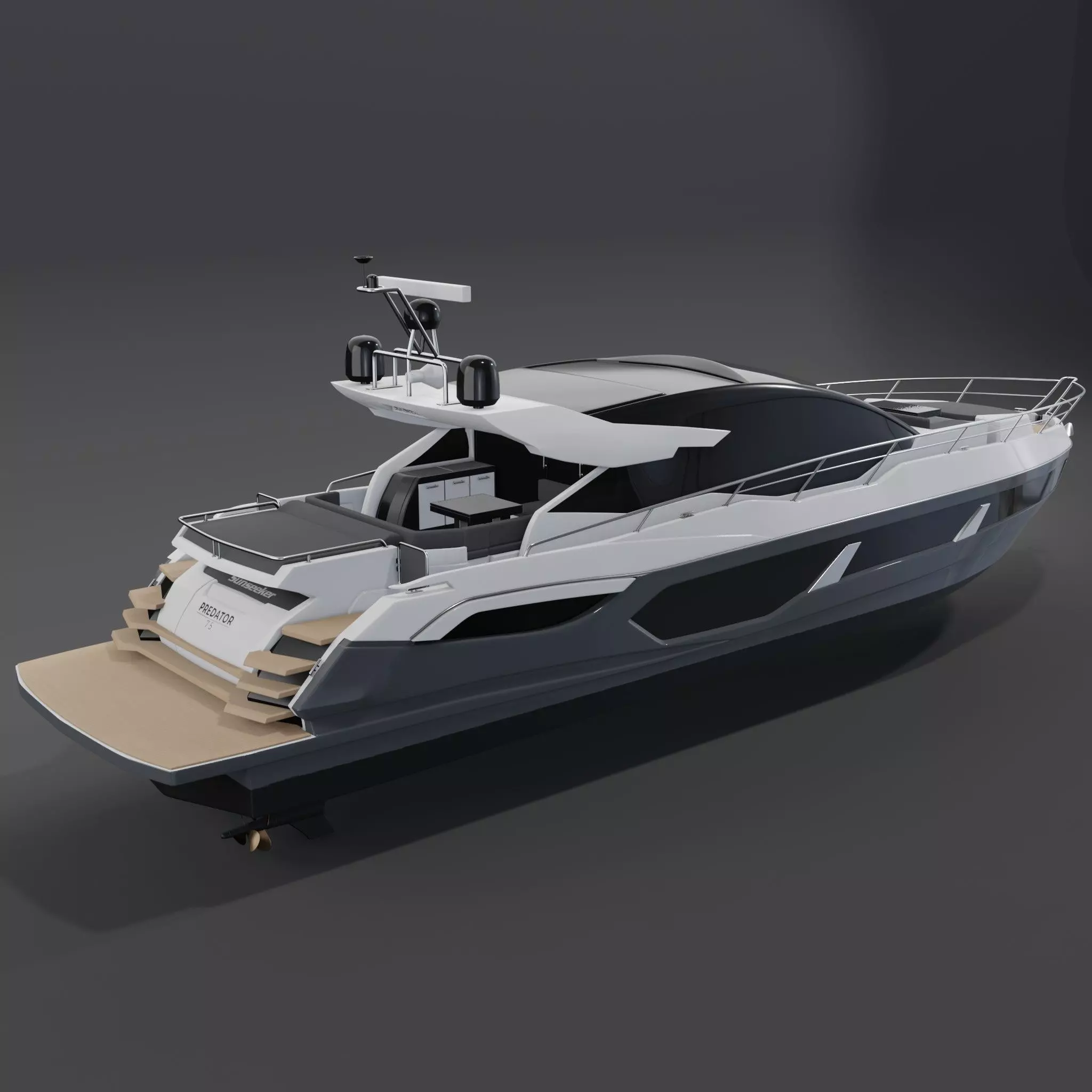 Sunseeker Predator 75 Render PBR 3D model 3D model_0