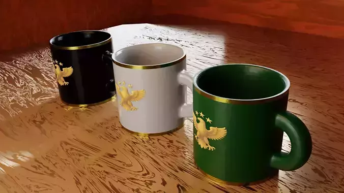 Mug Golden Sip  Luxury Coffee Cup  Model 3D model