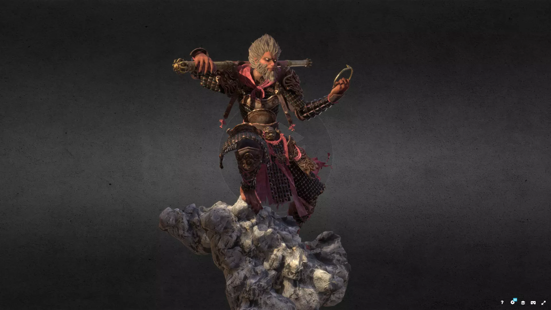 Sun Wukong  Monkey King  Warrior Statue 3D Model  3D print model_5