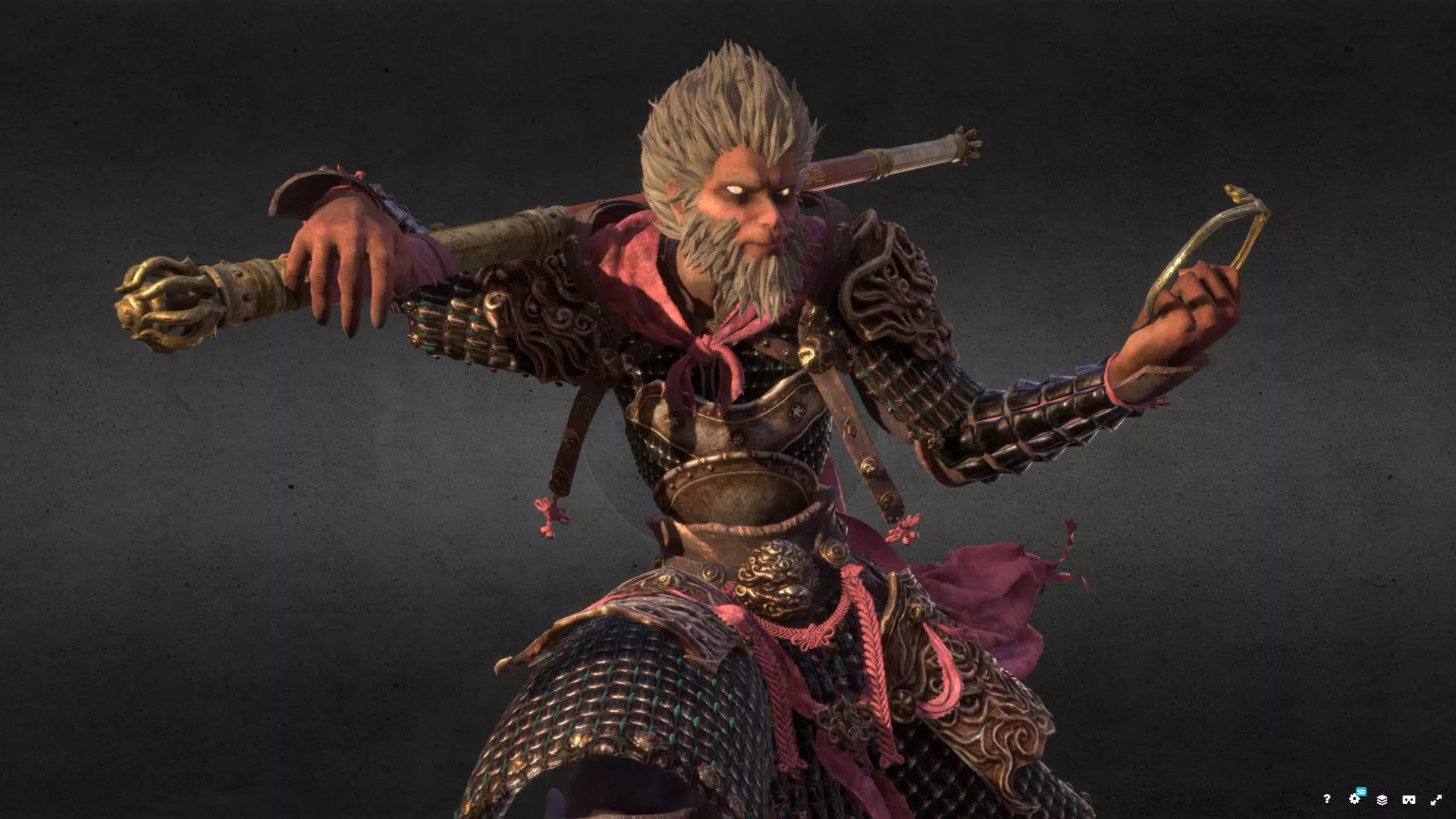 Sun Wukong  Monkey King  Warrior Statue 3D Model  3D print model_2