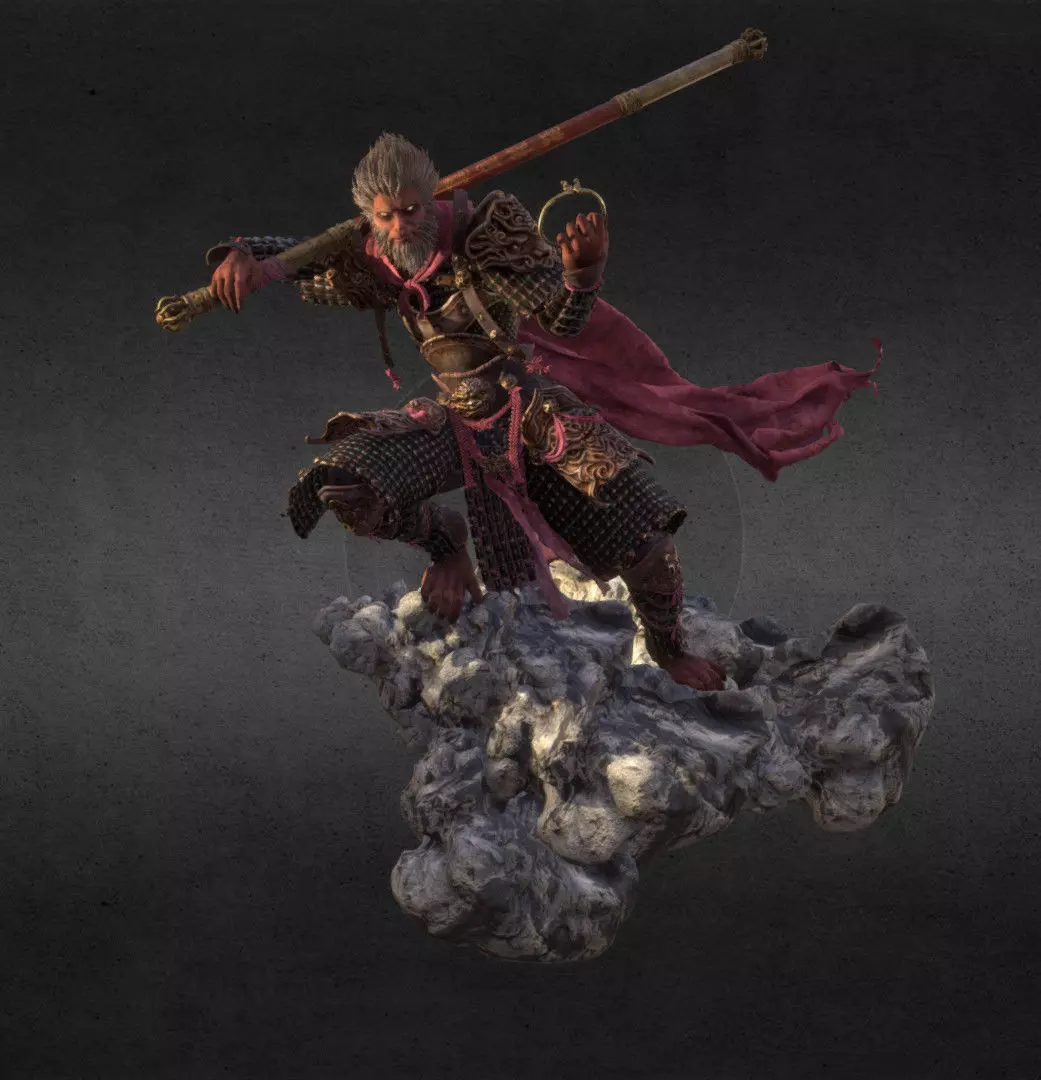 Sun Wukong  Monkey King  Warrior Statue 3D Model  3D print model_10