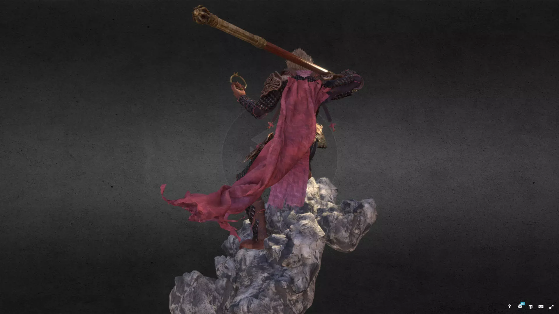 Sun Wukong  Monkey King  Warrior Statue 3D Model  3D print model_4