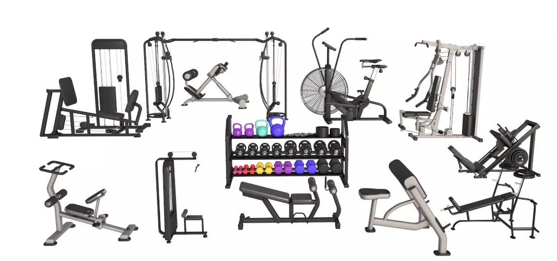 Gym Equipment Collection 3D model