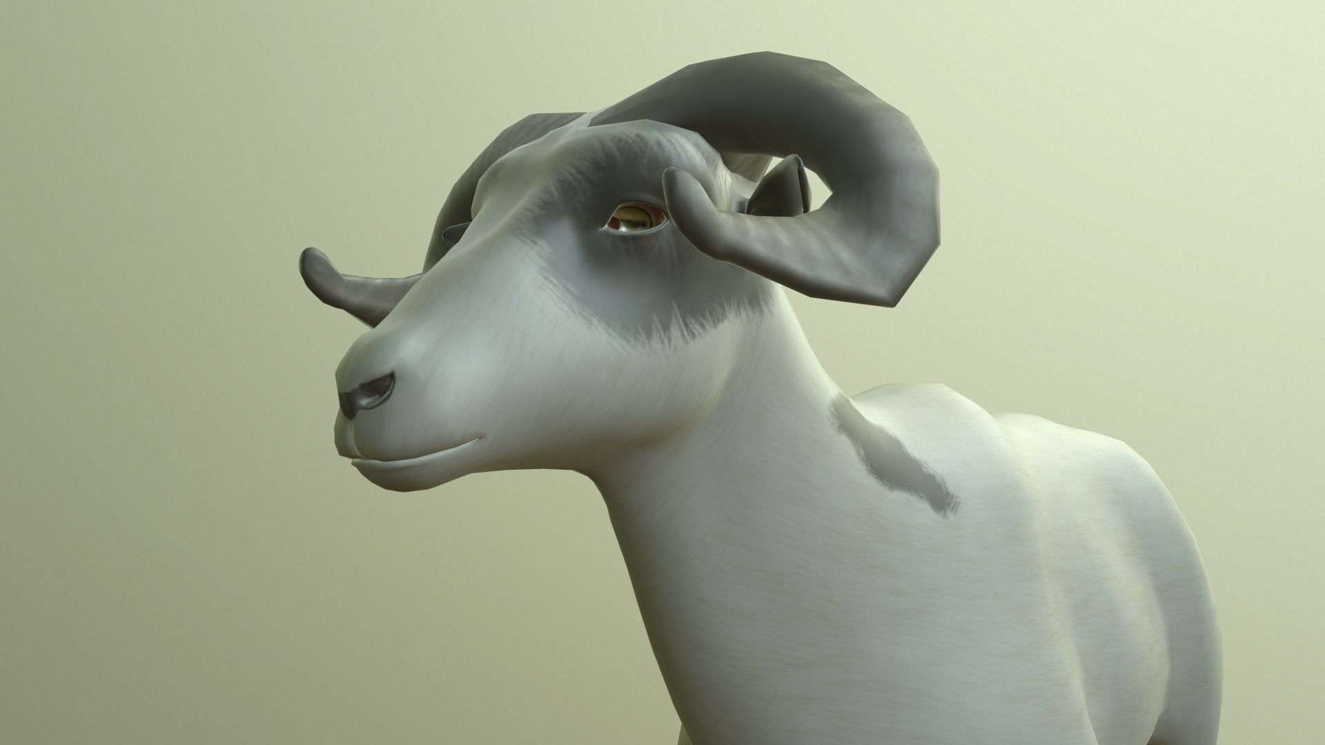 Sheep with long horns 3D model_5