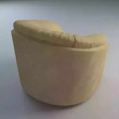 Modern Rounded Armchair Soft Upholstered Lounge Chair 3D model 6