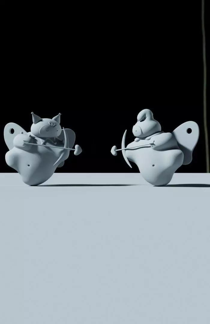 Kuromi and My melody Love design  3D print model_12
