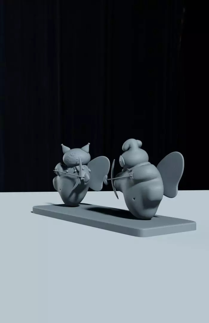 Kuromi and My melody Love design  3D print model_5