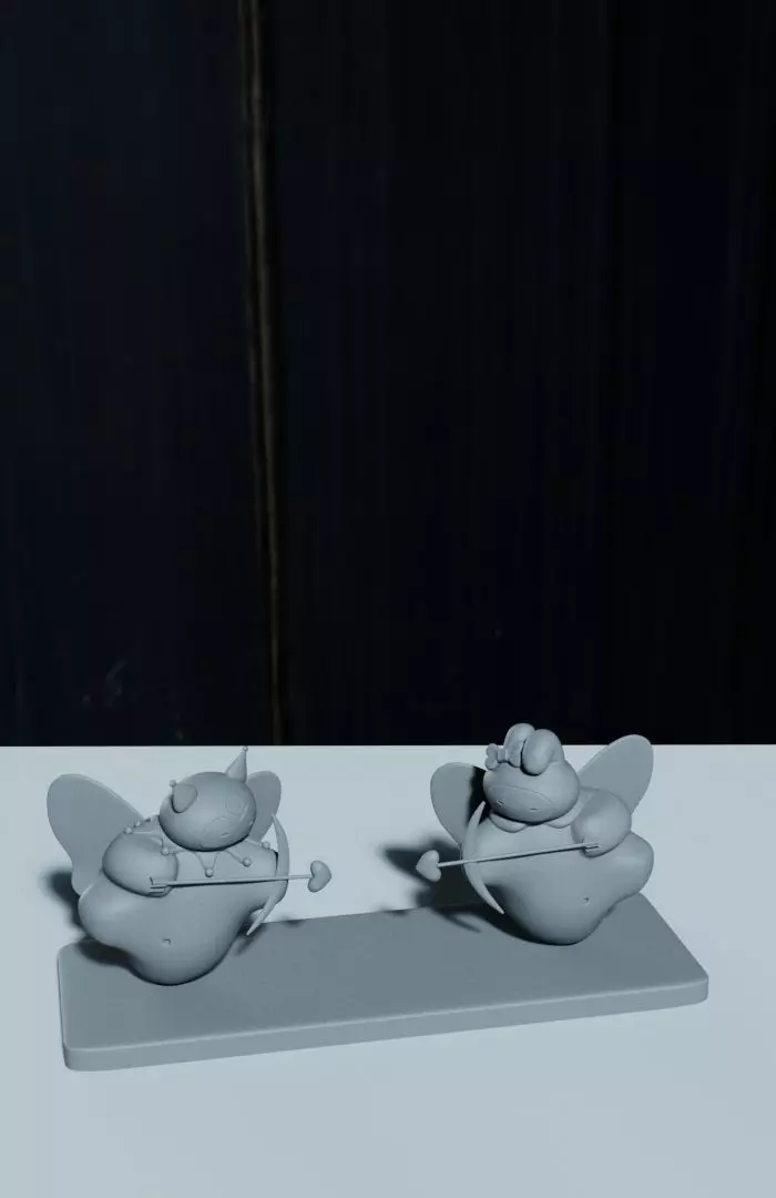 Kuromi and My melody Love design  3D print model_9