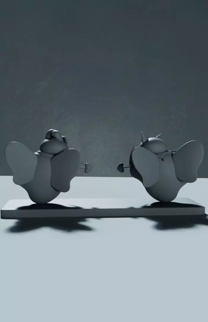 Kuromi and My melody Love design  3D print model_6