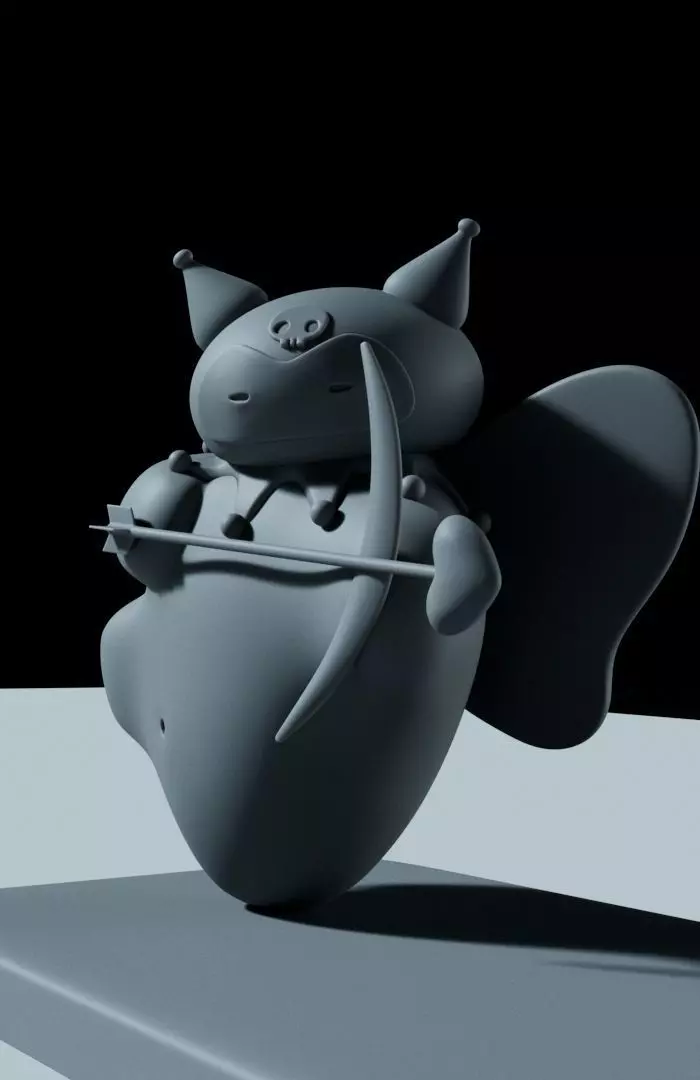 Kuromi and My melody Love design  3D print model_7