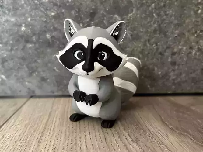 Cute Raccoon Figurine 3D Model