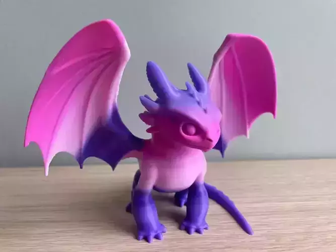 Cute Fantasy Dragon Figurine 3D Model 