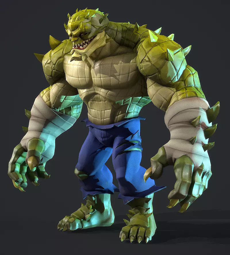  Killer Kroc Low-poly 3D model_6