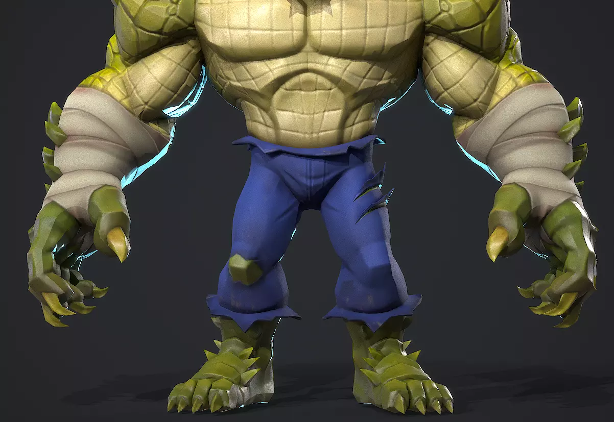  Killer Kroc Low-poly 3D model_9