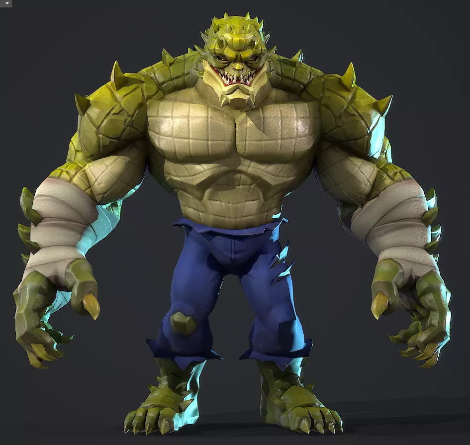  Killer Kroc Low-poly 3D model_8