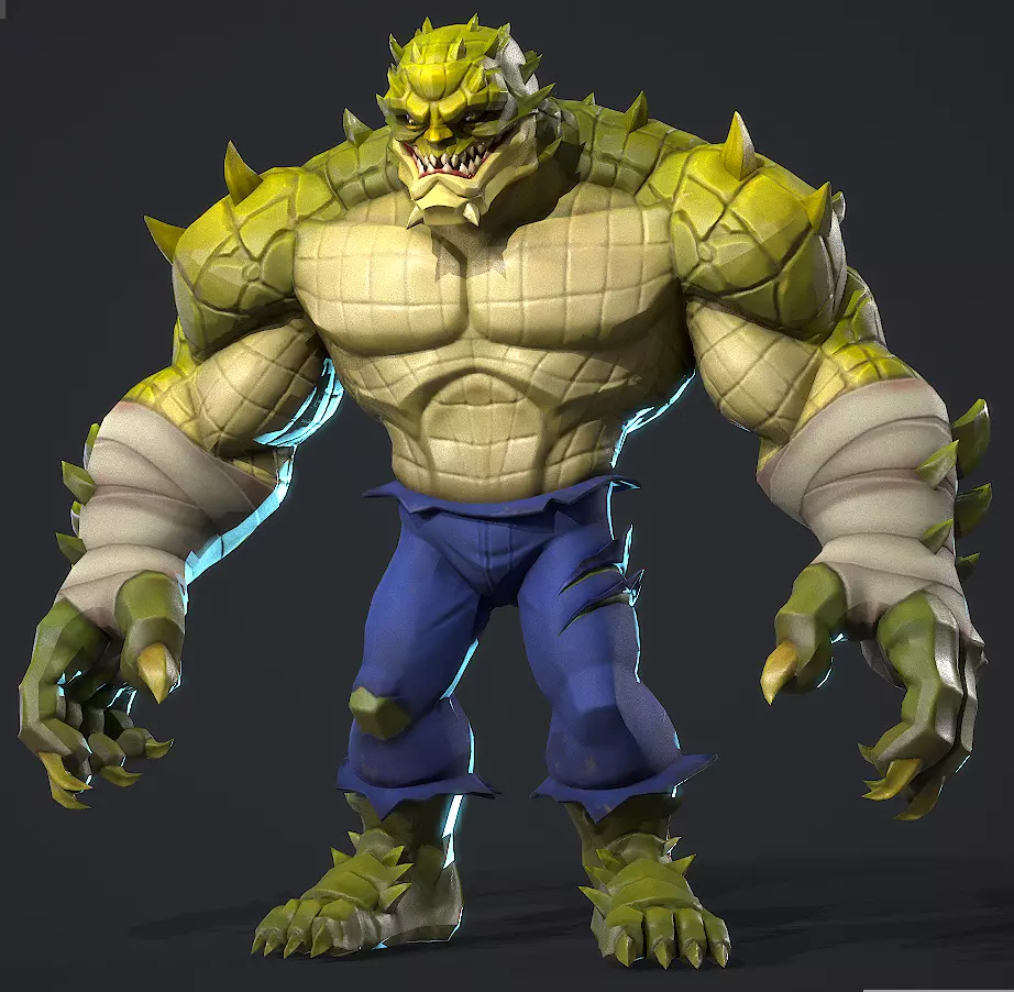  Killer Kroc Low-poly 3D model_7