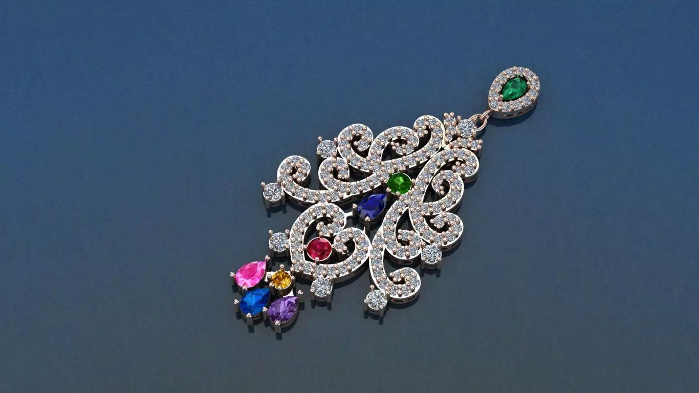 Pendant-Necklace Jewelry model -Symphony of Love  3D print model_2