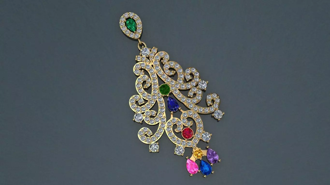 Pendant-Necklace Jewelry model -Symphony of Love  3D print model_0