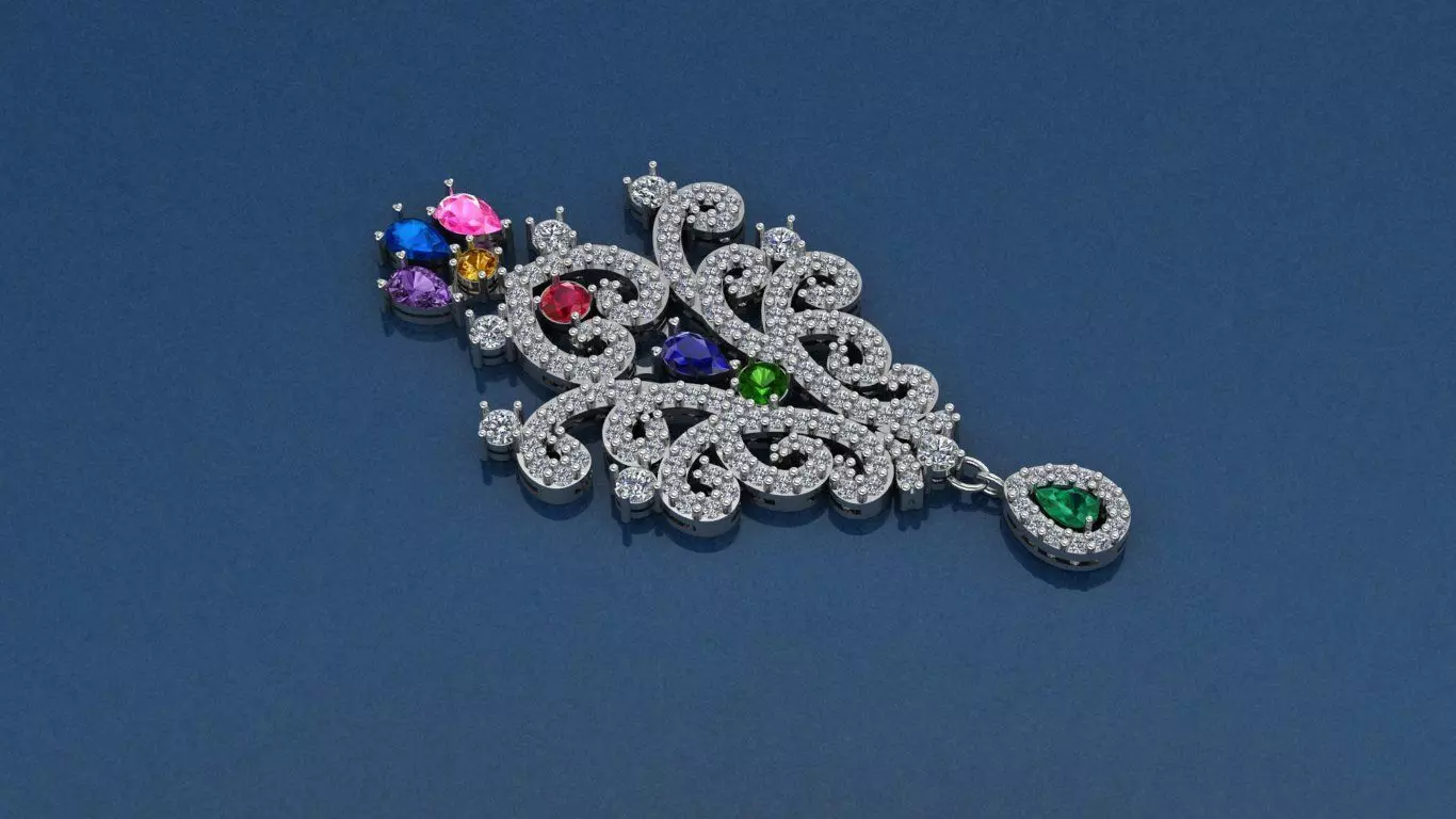 Pendant-Necklace Jewelry model -Symphony of Love  3D print model_3