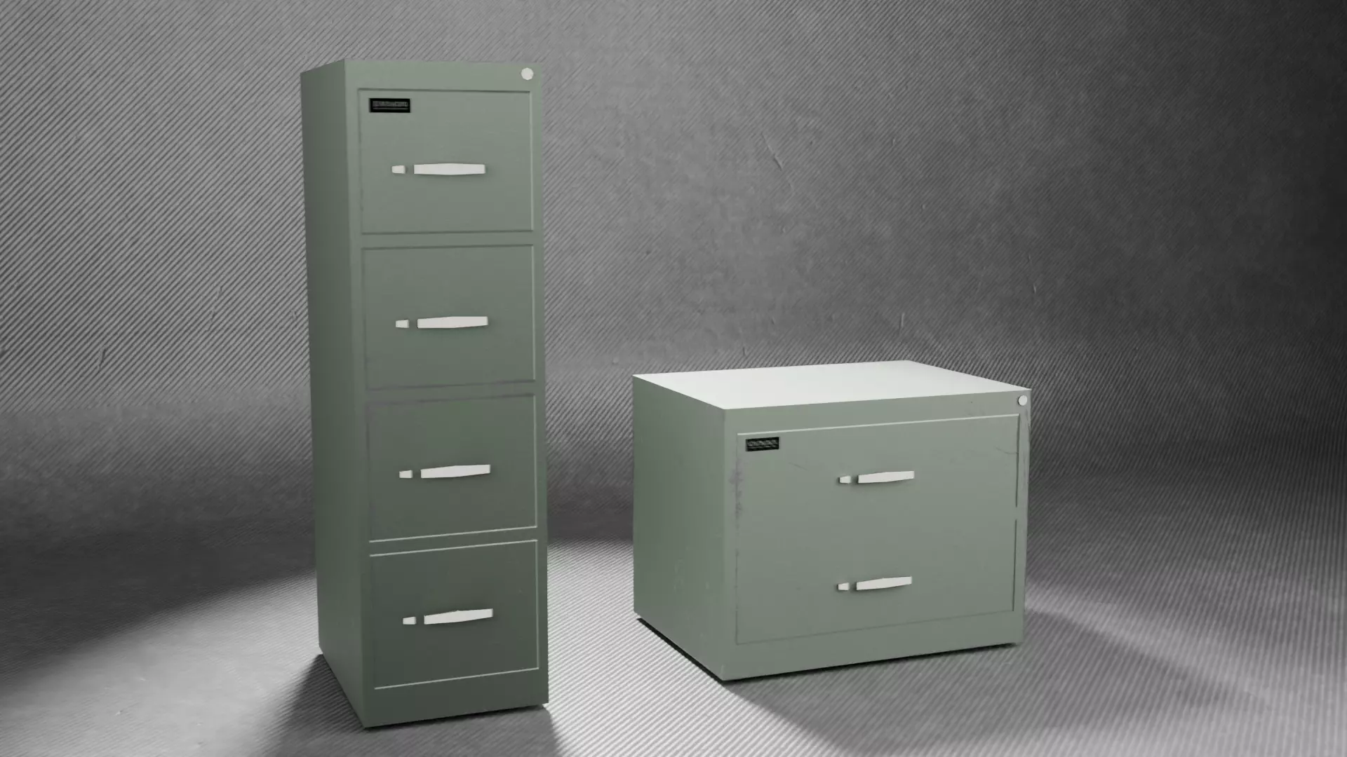 File Cabinets Free low-poly 3D model