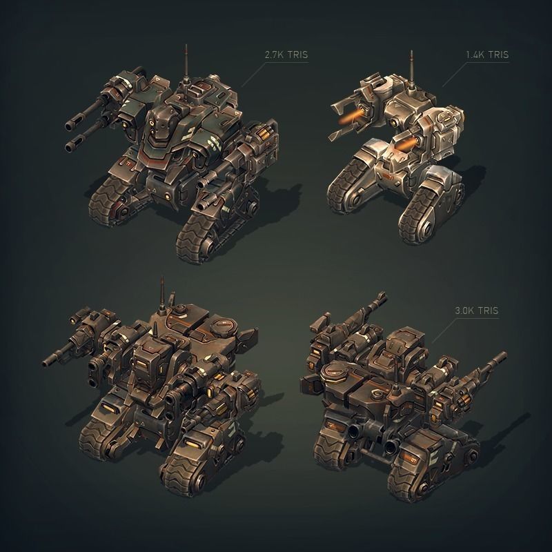 Mech Constructor - Spiders and Tanks Low-poly 3D model_6