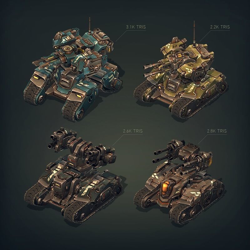 Mech Constructor - Spiders and Tanks Low-poly 3D model_4