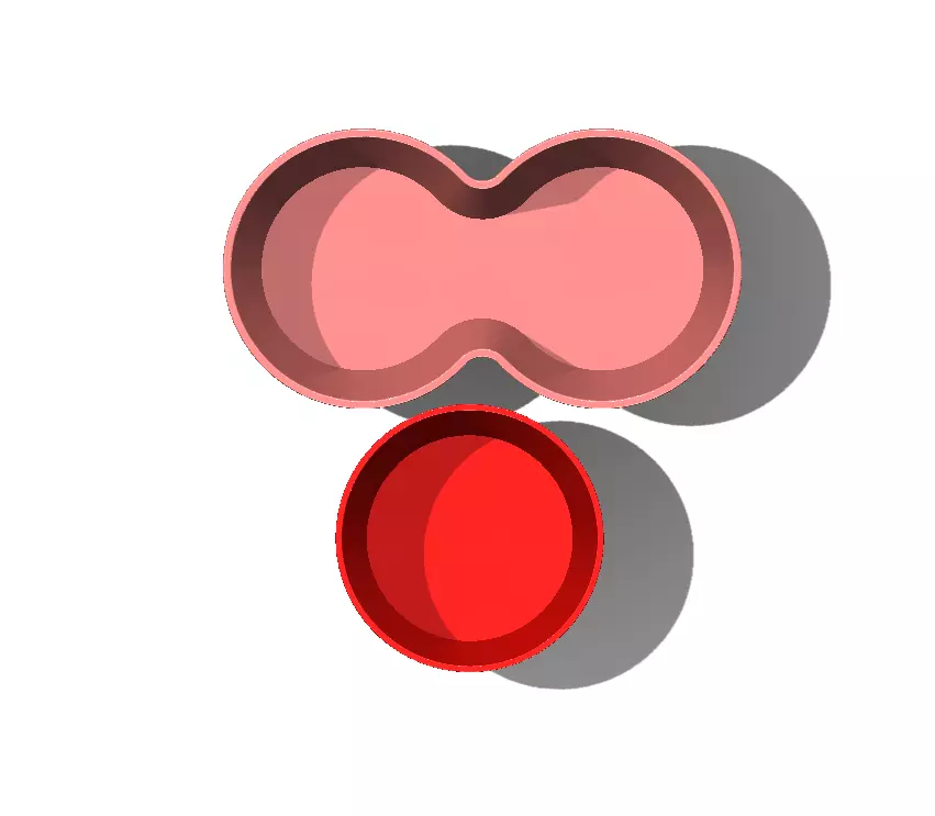 Simple Double Cat Food Bowl 3D print model_4