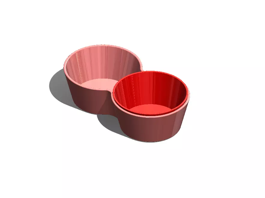 Simple Double Cat Food Bowl 3D print model_3