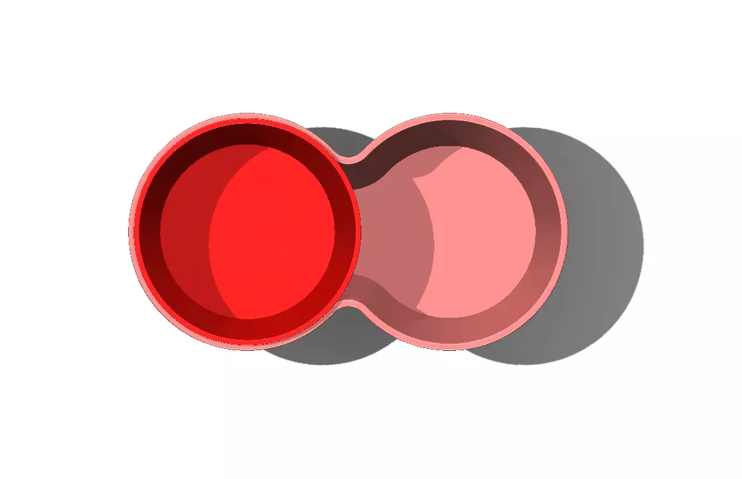 Simple Double Cat Food Bowl 3D print model_2