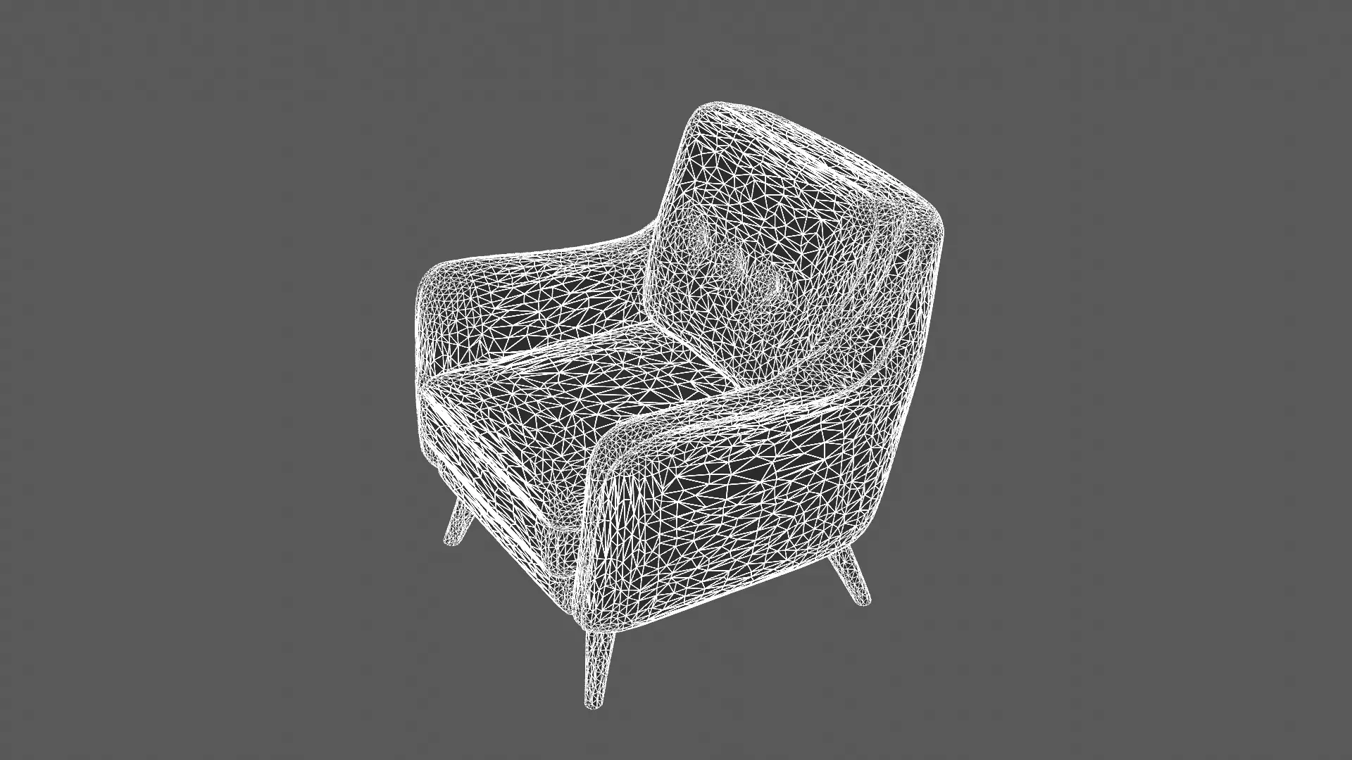 Modern Two-Tone Upholstered Armchair 3D Model 3D model_7