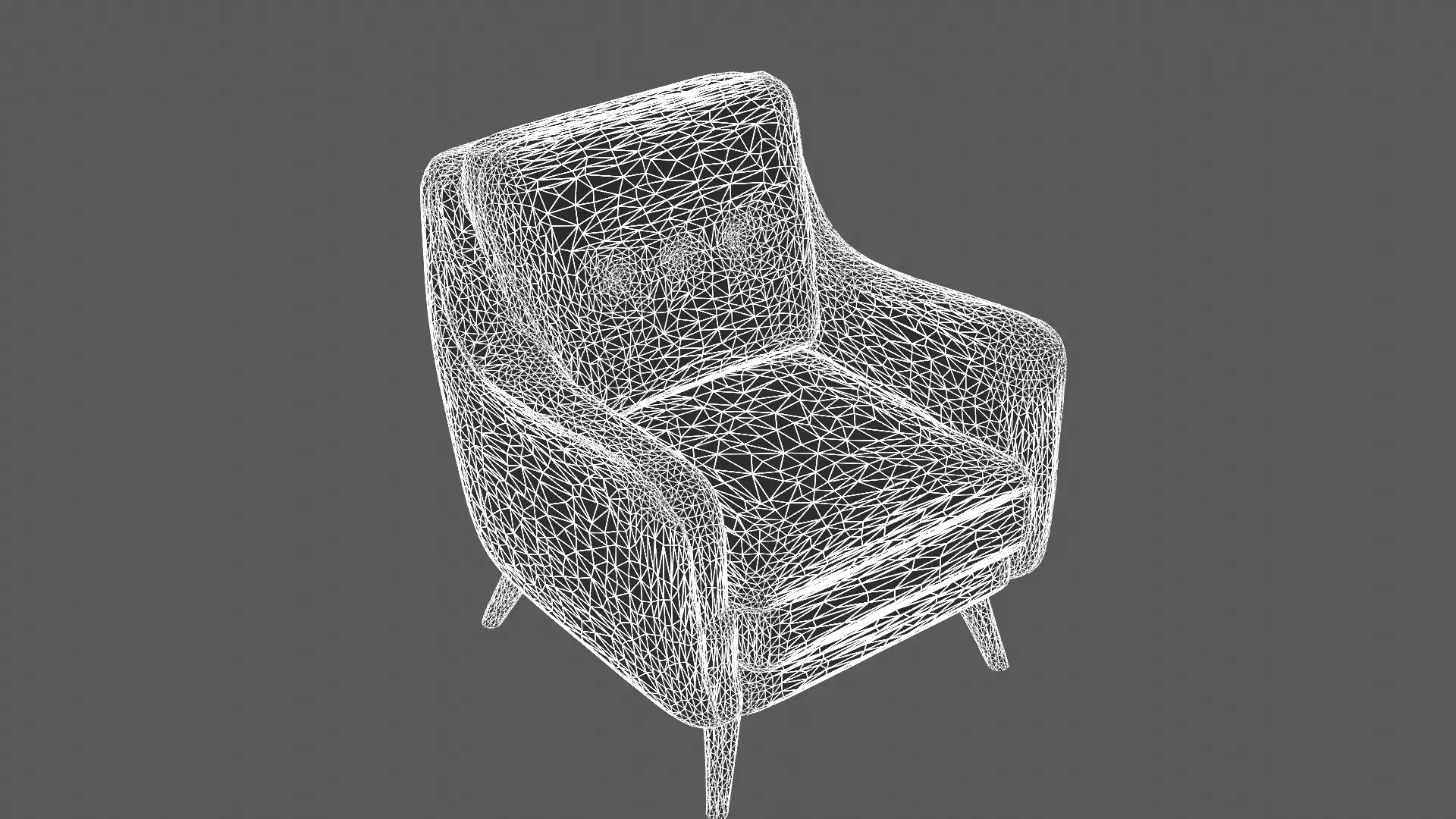Modern Two-Tone Upholstered Armchair 3D Model 3D model_5