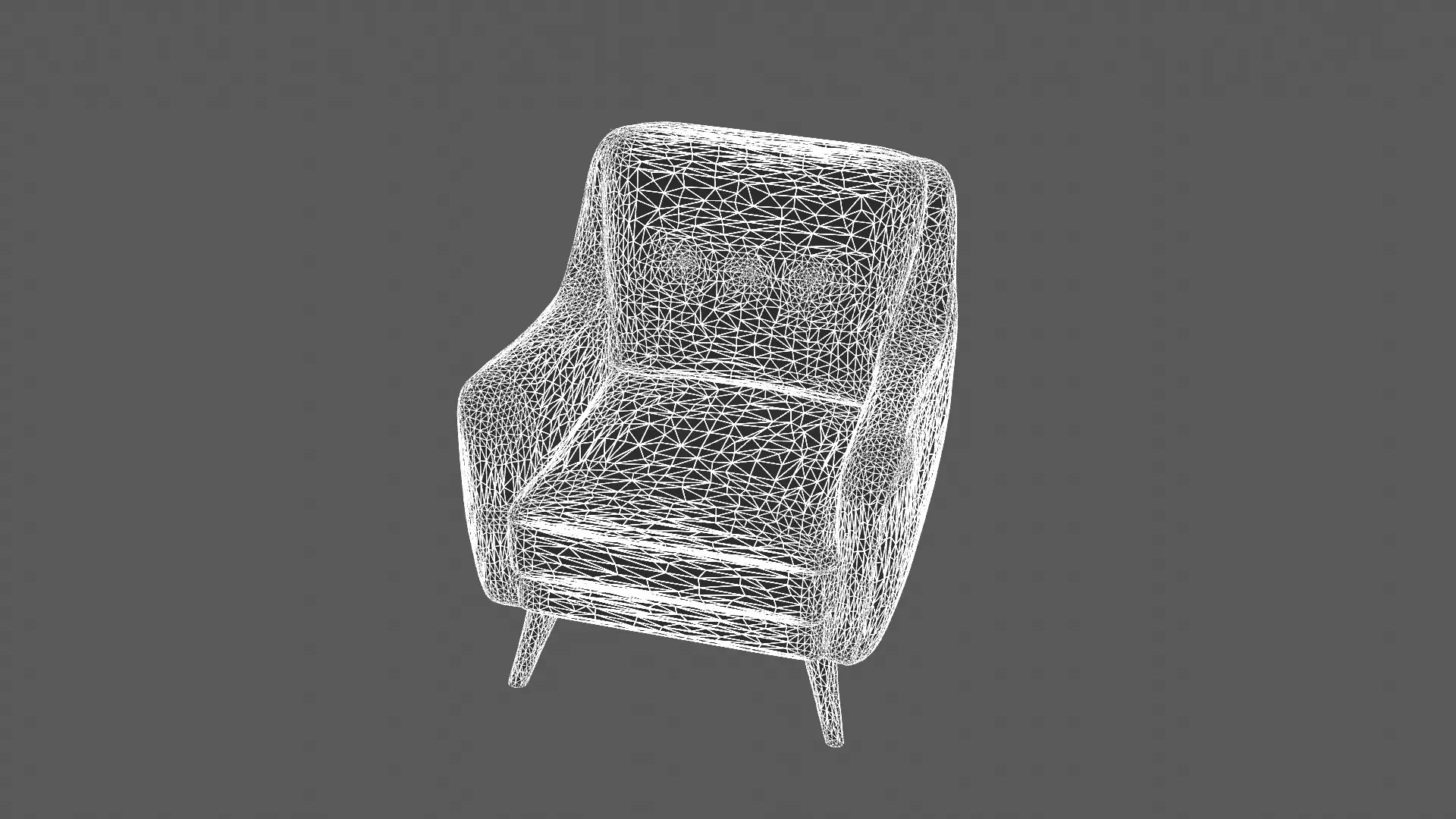 Modern Two-Tone Upholstered Armchair 3D Model 3D model_6