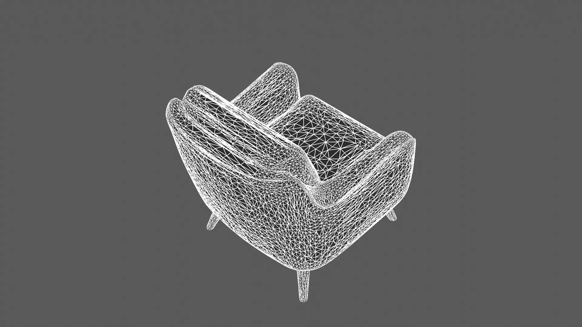 Modern Two-Tone Upholstered Armchair 3D Model 3D model_9