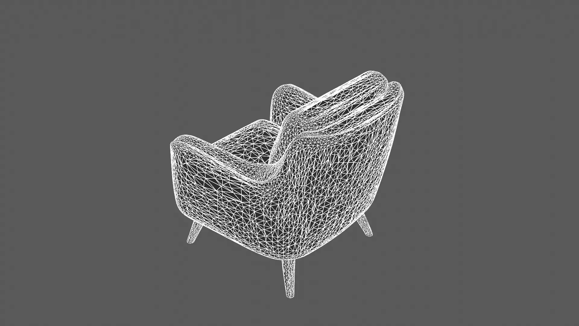 Modern Two-Tone Upholstered Armchair 3D Model 3D model_8
