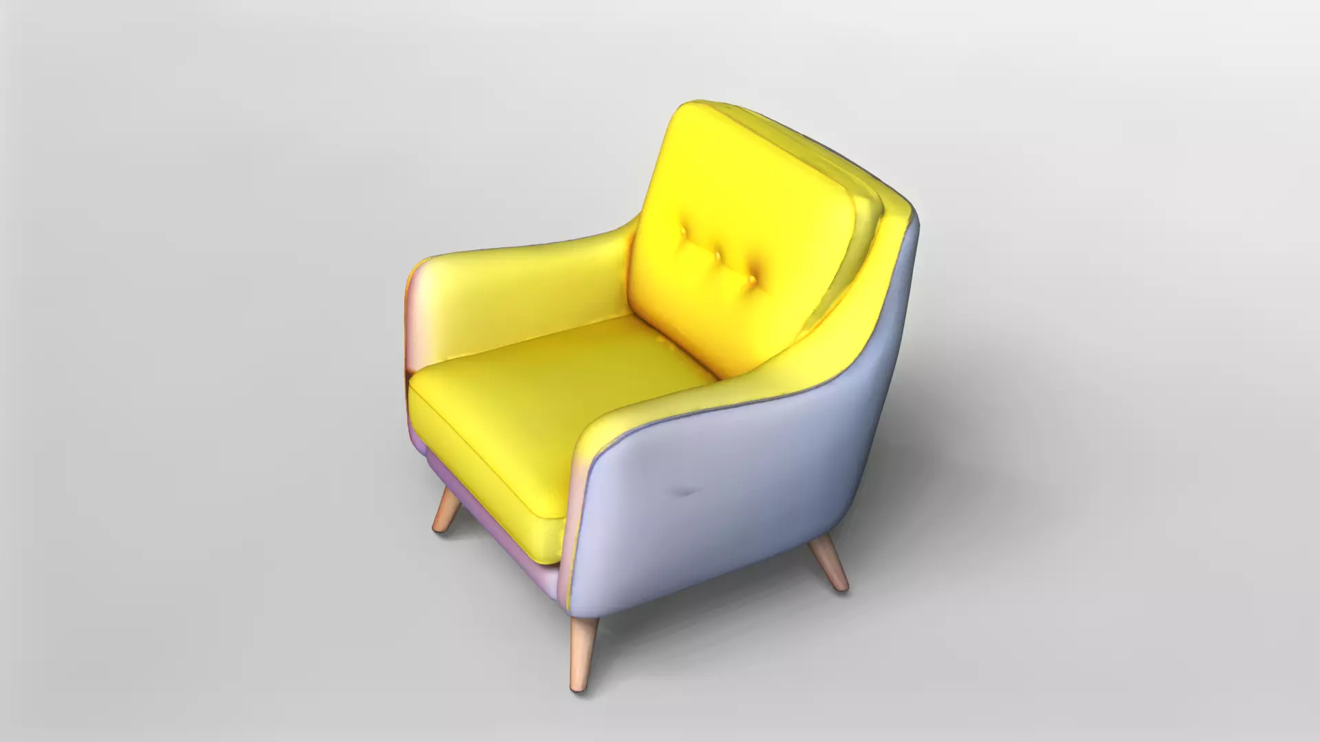 Modern Two-Tone Upholstered Armchair 3D Model 3D model_2
