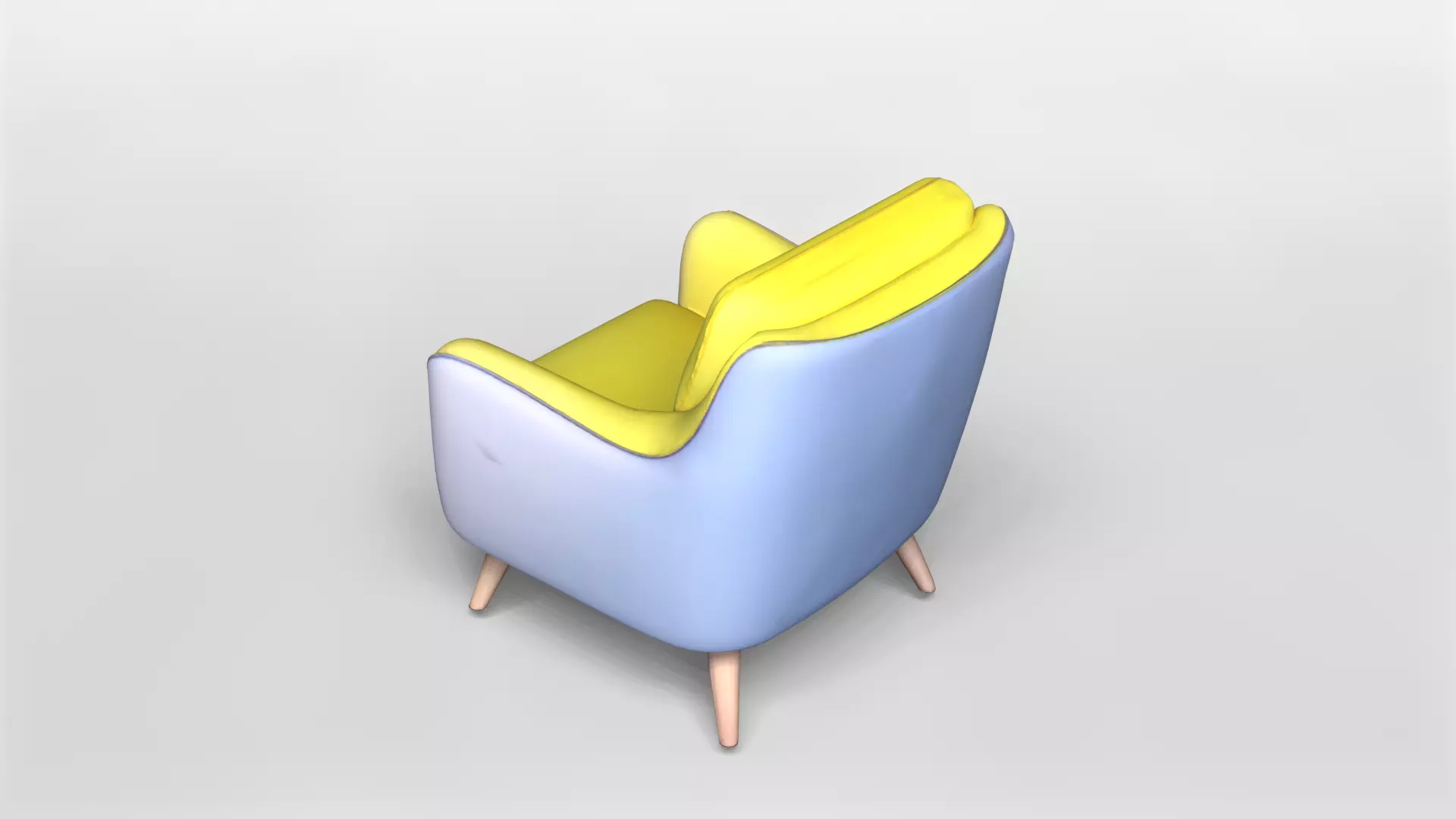 Modern Two-Tone Upholstered Armchair 3D Model 3D model_3