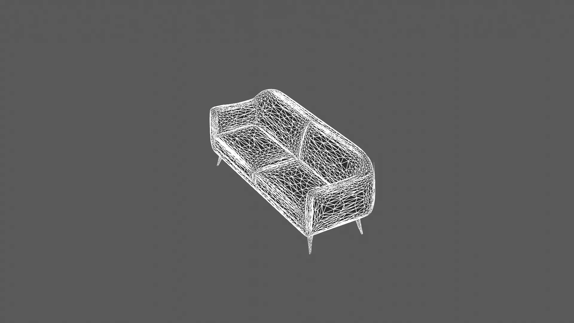 Modern Two-Tone Upholstered Sofa with Wooden Legs 3D model_7