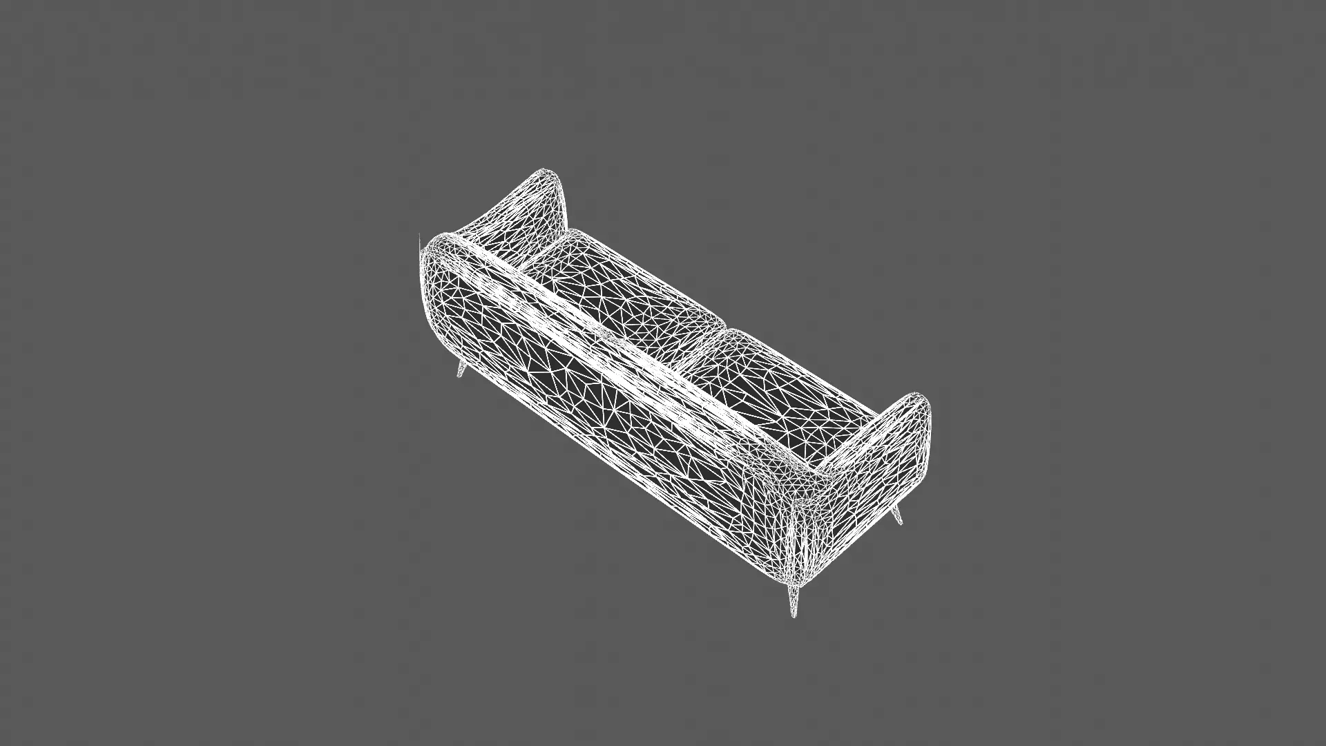 Modern Two-Tone Upholstered Sofa with Wooden Legs 3D model_9