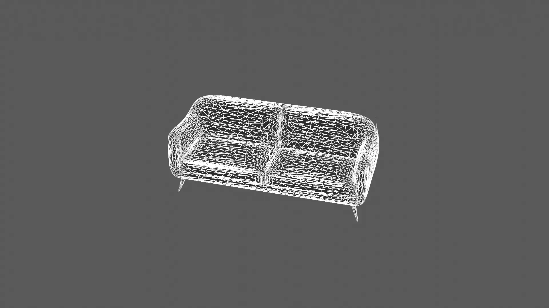 Modern Two-Tone Upholstered Sofa with Wooden Legs 3D model_6